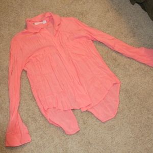 Coral long sleeve button-down shirt